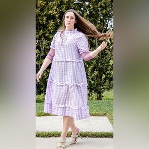 The Young London graham purple midi dress